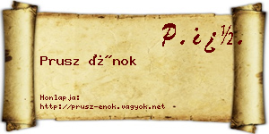 Prusz Énok névjegykártya